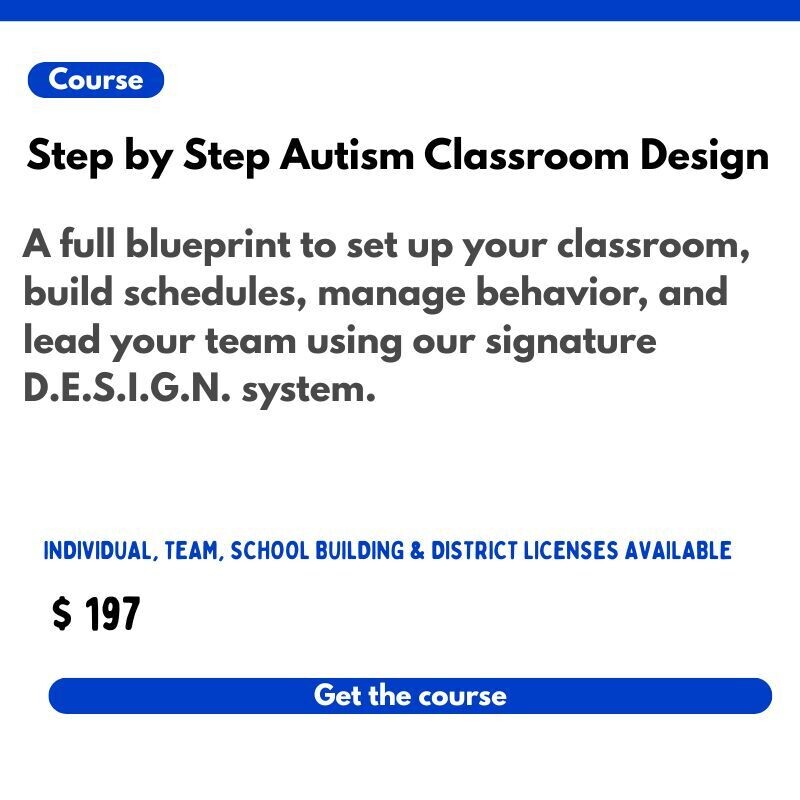 autism classroom set up training