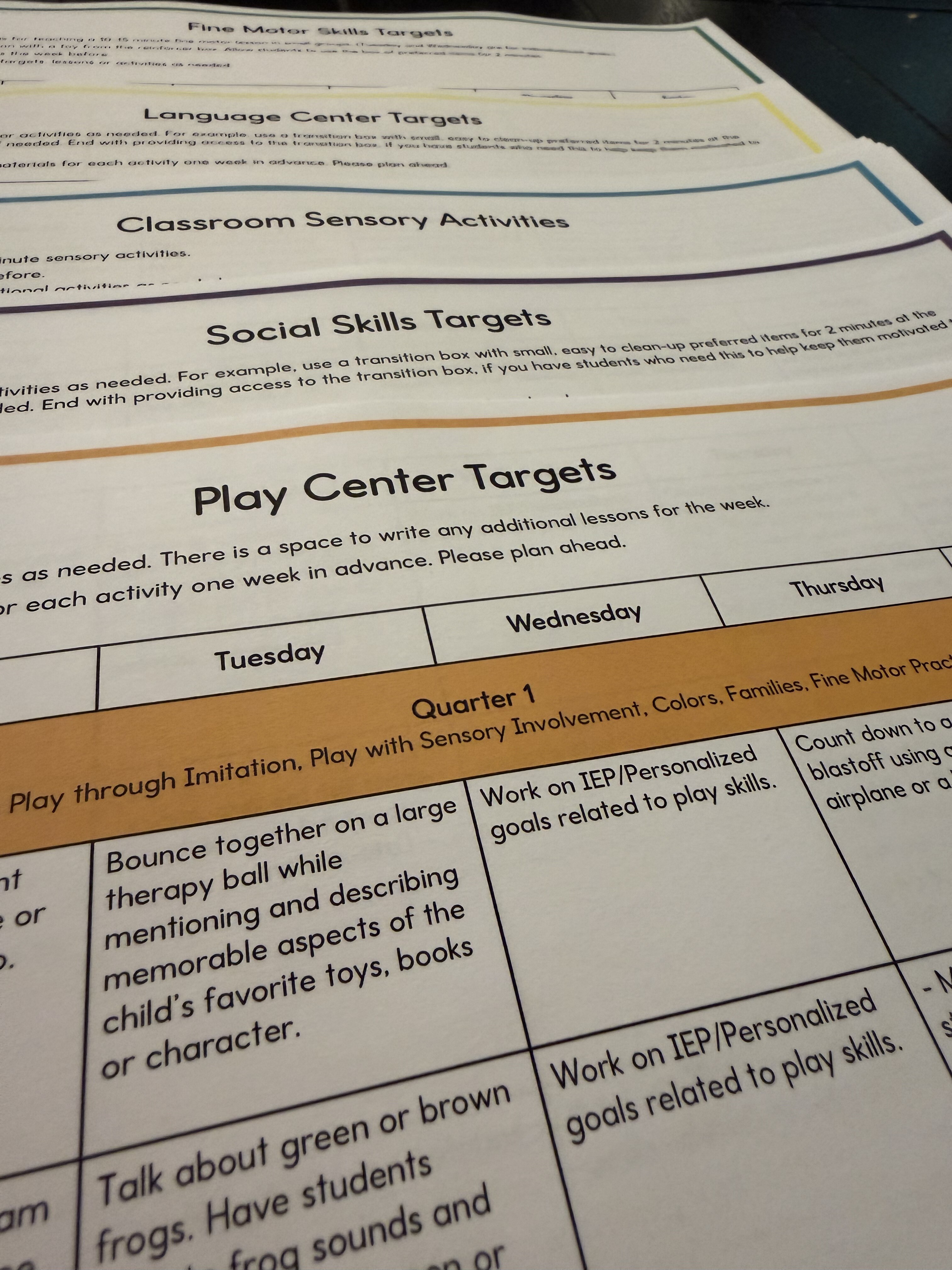 autism lesson plans