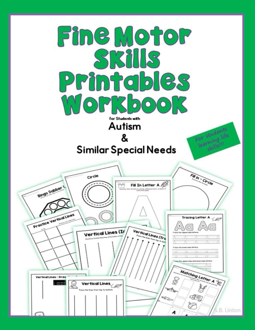 fine motor skills printable workbook cover