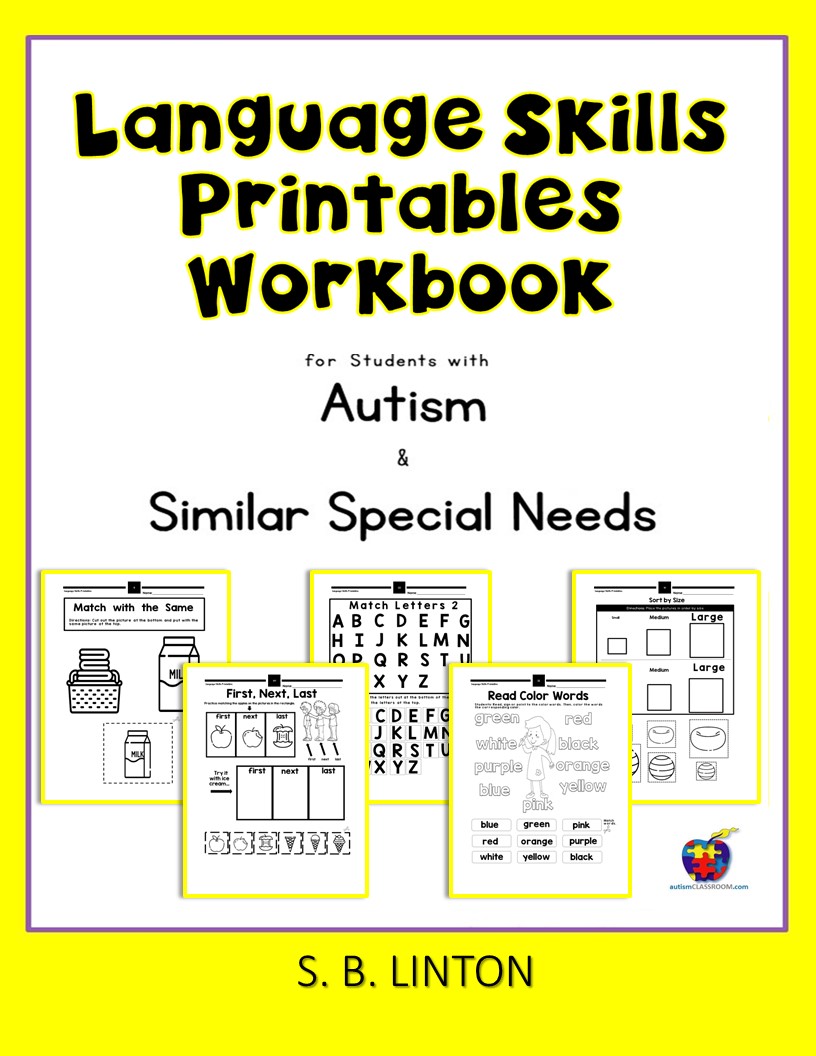 langauge skills autism workbook special education