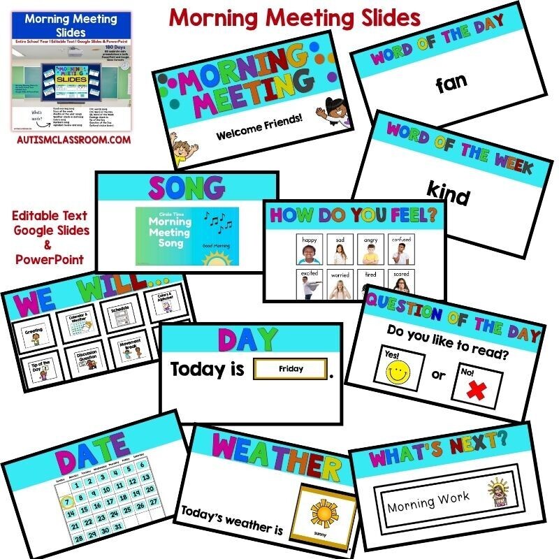 morning meeting slides special education