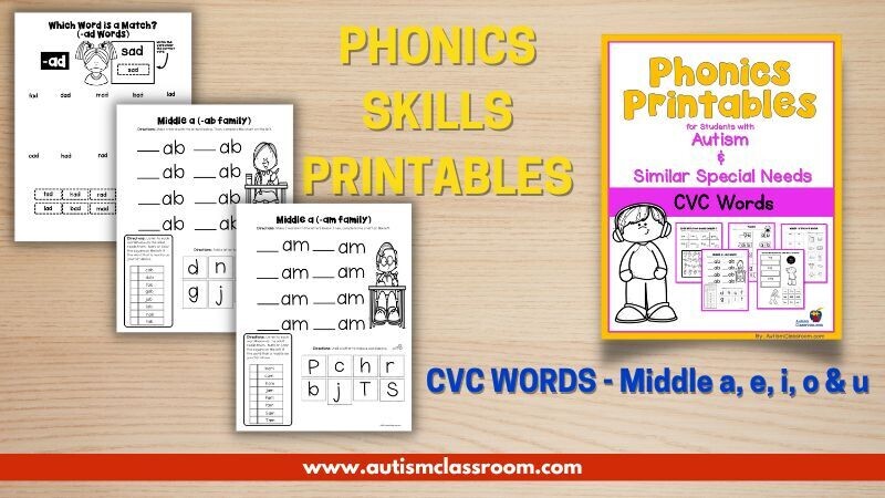 phonics worksheets for kindergarten special ed