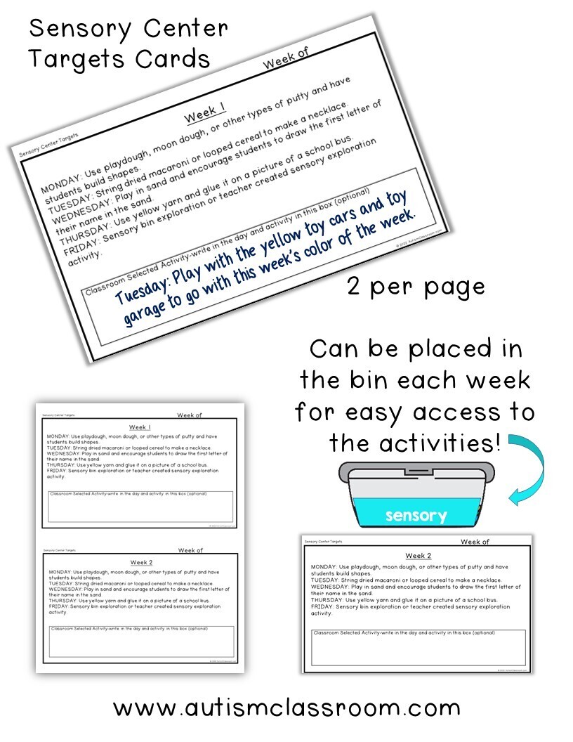 sensory center targets cards photo