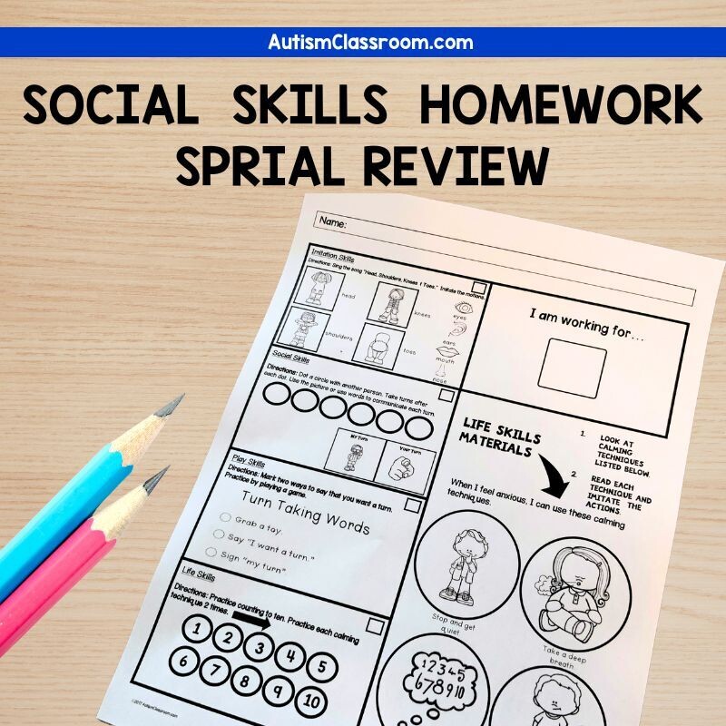 social skills homework autism