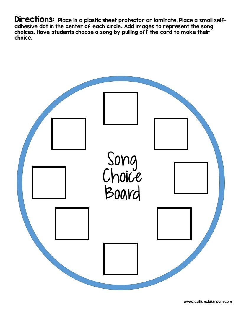 song choice board free download