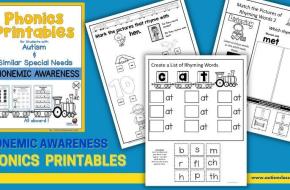 Phonemic Awareness Printables for Young Learners with Autism